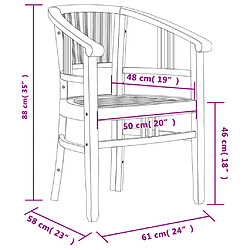 vidaXL Ensemble à manger de jardin 7 pcs Bois de teck solide pas cher