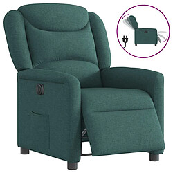 vidaXL Fauteuil inclinable électrique Vert foncé Tissu