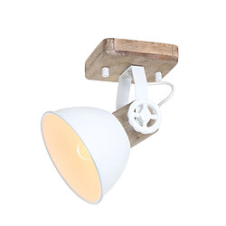 Lumière Sienna Gearwood - Spot Individuel - Blanc/Bois