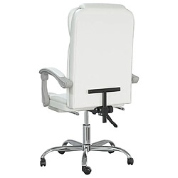 Maison Chic Fauteuil inclinable de bureau,Fauteuil luxe de relaxation Blanc Similicuir -MN32322 pas cher