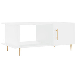 Maison Chic Table basse,Table Console Table d'appoint, Table pour salon blanc 90x50x40 cm bois d'ingénierie -MN44062