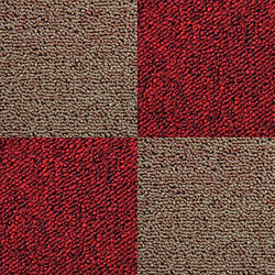 Monstershop 40 Dalles de 50cm x 50cm (10m²) Dalle de Moquette Couleur Sable & Rouge Écarlate