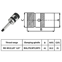 vidaXL Mandrin de taraudage B16 et tige MT2 de filetage interne M2-M13 pas cher