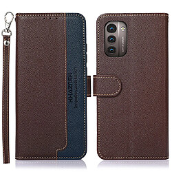 Etui en PU Fonction de blocage RFID, texture litchi, marron pour votre Nokia G11/G21