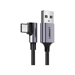 Ugreen - Câble coudé Ugreen USB - USB Type C 2m 3A gris