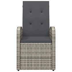 Acheter Maison Chic Lot de 2 Chaise inclinable de jardin + coussin - Fauteuil d'extérieurs Résine tressée Gris -MN93711