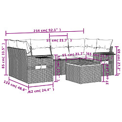 Avis Maison Chic Salon de jardin avec coussins 7 pcs, Ensemble Tables et chaises de jardin, beige résine tressée -GKD158971