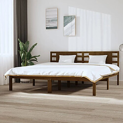 vidaXL Cadre de lit sans matelas marron miel 200x200cm bois pin massif