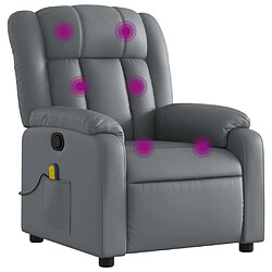 Maison Chic Fauteuil Relax pour salon, Fauteuil de massage inclinable Gris Similicuir -GKD46897