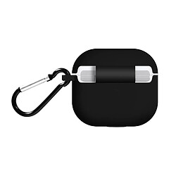 Avizar Coque AirPods 3 en Silicone Doux Résistant Effet Mat Mousqueton noir