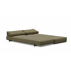 Inside 75 Méridienne design SIGMUND INDU Vivus, Dusty Olive convertible lit 160*200 cm pieds Acier noir