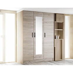 Bestmobilier Hayato - armoire - bois - 135 cm