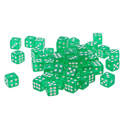 Acheter 50pcs Dés Translucides D6 Dés à 6 Faces 12 Mm Pour Les Jeux De Société Party Green