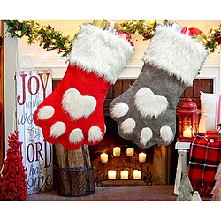 C217 2PCS Christmas Christmas Rouge et gris Chaussettes de chien chaussettes Chaussettes de Noël Sacs-cadeaux Sacs de Noël Décorations d'arbres de Noël Cheminée Pendentif