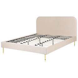 Acheter Beliani Lit double en velours beige 180 x 200 cm FLAYAT