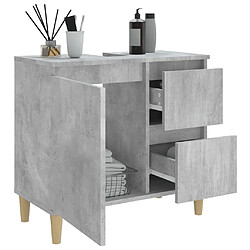 Avis Maison Chic Armoire de salle de bain,Meuble de rangement,Meuble haut gris béton 65x33x60 cm -GKD297810