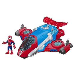 Hasbro Figurine Spiderman 12 cm et son Jet Quartier - Marvel Super Hero Adventures