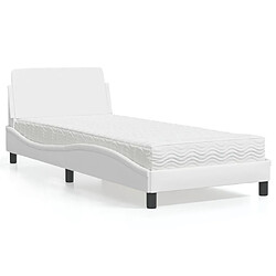 Vidaxl Lit avec matelas blanc 80x200 cm similicuir