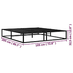 vidaXL Cadre de lit sans matelas noir métal 180x200 cm pas cher