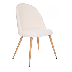 Pegane Lot de 4 chaises en bois et polyester coloris blanc - Longueur 54 x Profondeur 52 x Hauteur 84 cm