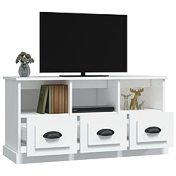 Acheter vidaXL Meuble TV blanc 100x35x50 cm bois d'ingénierie