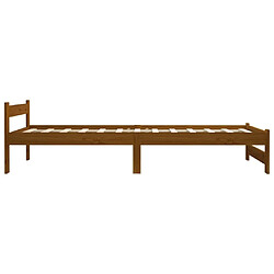 Acheter Maison Chic Lit adulte - Lit simple Cadre de lit,Structure du lit Contemporain Marron miel Bois de pin massif 90x200 cm -MN94385