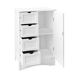 Avis ML DESIGN MODERN LIVING Armoire salle de bain commode avec tiroirs et porte blanc robuste 55x81x30 cm