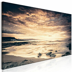 Paris Prix Tableau Imprimé Beach in Crete Narrow Yellow 40 x 120 cm