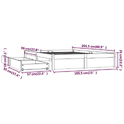 vidaXL Cadre de lit sans matelas avec tiroirs blanc pas cher