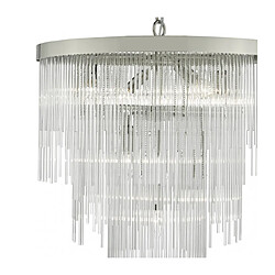 Luminaire Center Suspension Isla verre et chrome poli 7 ampoules