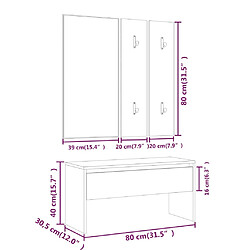 vidaXL Ensemble de meubles de couloir Blanc brillant Bois d'ingénierie pas cher