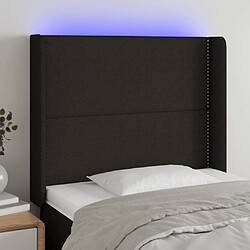 Maison Chic Tête de lit moderne à LED lumineuse pour chambre - Décoration de lit Noir 83x16x118/128 cm Tissu -MN55361