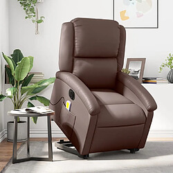 Maison Chic Fauteuil Relax pour salon, Fauteuil inclinable de massage électrique marron similicuir -GKD30420