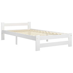 Maison Chic Lit adulte - Lit simple Cadre de lit,Structure du lit Contemporain Blanc Bois de pin massif 100x200 cm -MN85164