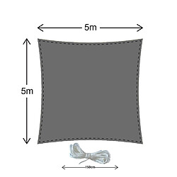 Avis Mobili Rebecca Parasol Pour Extérieur Polyéthylène Gris Protection Uv 5x5