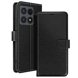 Mayaxess Étui pour Xiaomi 14T Pro Portefeuille avec Dragonne Noir