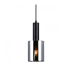 Luminaire Center Suspension design Sardo Noir et verre fumé