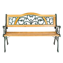 Helloshop26 Banc bois et fonte meuble de jardin 124 cm 2208148