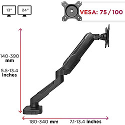 Avis Duronic DMDC5X1 Support d'écran de PC à pince pour Bureau | Mécanisme à gaz | Rotation / Pivot / Inclinaison | Compatibilité VESA 75/100