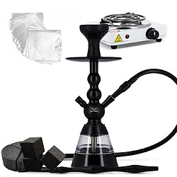 Pack de Démarrage Chicha avec Narguilé Alu Noir Allume Charbon Coco et Aluminium