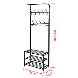Acheter vidaXL Porte-manteau avec rangement pour chaussures 68x32x182,5cm Noir