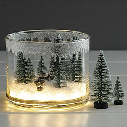 Rayher 7 petits sapins décoratifs enneigés 5 cm et 10 cm