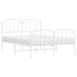 Avis Maison Chic Cadre/structure de lit métal et tête de lit + pied de lit pour adulte - Lit Moderne Chambre blanc 140x190cm -MN84937