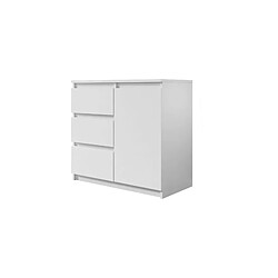 Avis Bestmobilier Luna - commode 3 tiroirs - blanc - 80 cm - style contemporain