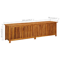 vidaXL Boîte de rangement de jardin 200x50x58 cm Bois d'acacia solide pas cher