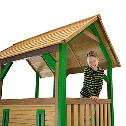 Acheter AXI Akela Maison Enfant avec Toboggan rouge | Aire de Jeux pour l'extérieur en marron & VERT | Maisonnette / Cabane de Jeu en Bois FSC