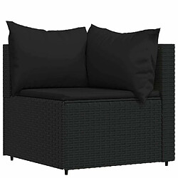 Acheter Maison Chic Salon de jardin 4 pcs + coussins - Mobilier/Meubles de jardin - Table et chaises d'extérieur Noir Résine tressée -MN46997