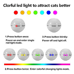 Avis Universal Balle de jouet de chat interactif intelligent Balle de rotation automatique LED colorée avec plume de chat mint Bell Jouet de boule de chat rechargeable USB | Jouet pour chat (gris)