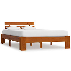 vidaXL Cadre de lit sans matelas marron miel 120x200 cm pin massif