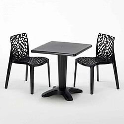 Grand Soleil Table et 2 chaises colorées polypropylen